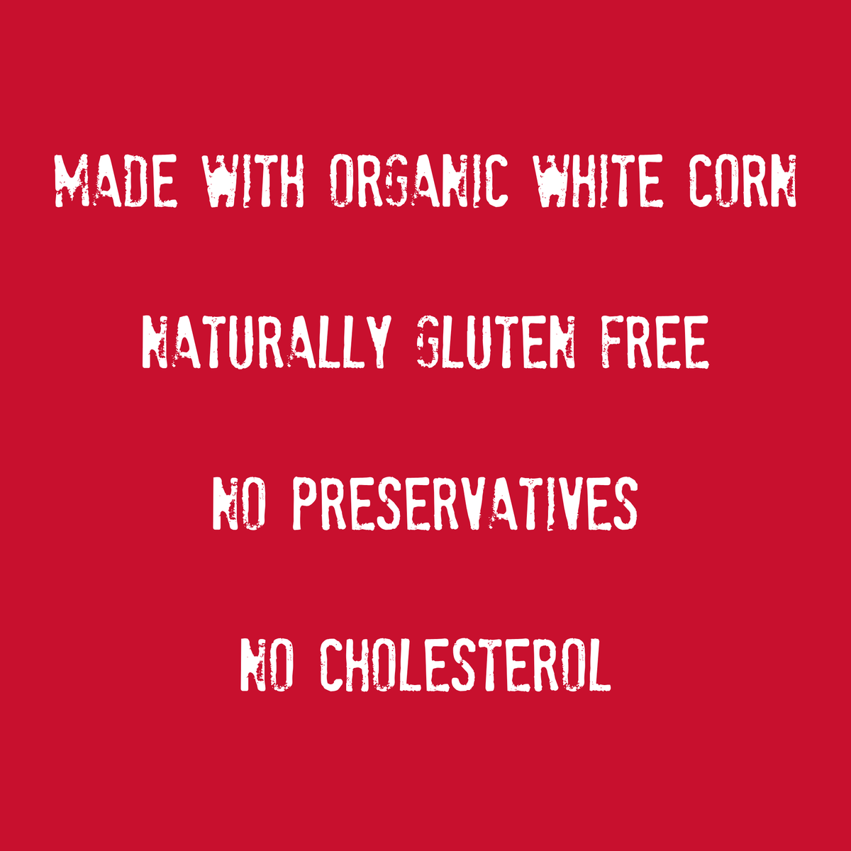 A 1.5 oz bag of Mi Niña Tortilla Pico de Gallo Tortilla Chip Snack Bags against a red background featuring text that reads: MADE WITH ORGANIC WHITE CORN, NATURALLY GLUTEN FREE, NO PRESERVATIVES, NO CHOLESTEROL.