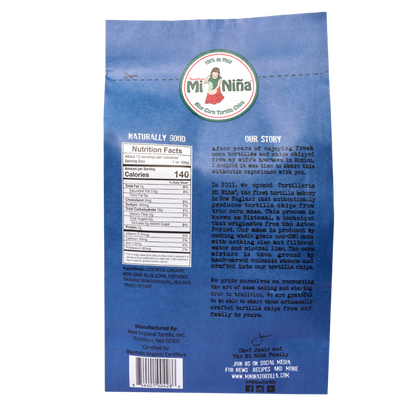 CASE - Organic Blue Corn “Sea Salt” Tortilla Chip-Mi Niña Tortilla