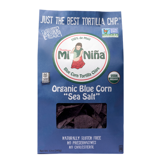 CASE - Organic Blue Corn “Sea Salt” Tortilla Chip-Mi Niña Tortilla