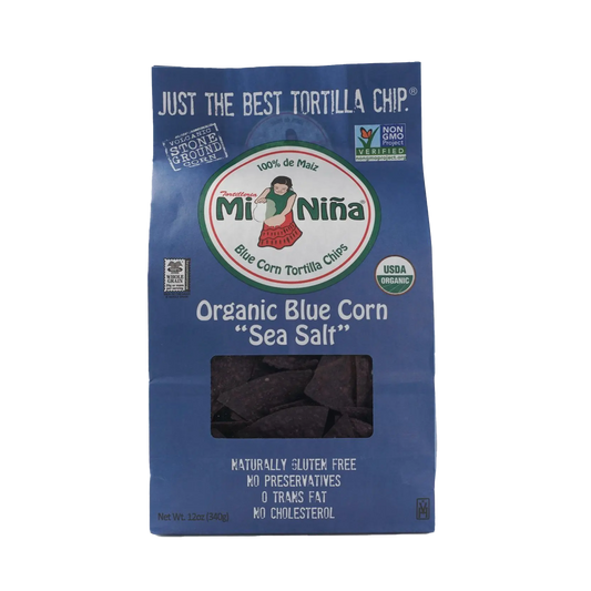 CASE - Organic Blue Corn “Sea Salt” Tortilla Chip-Mi Niña Tortilla