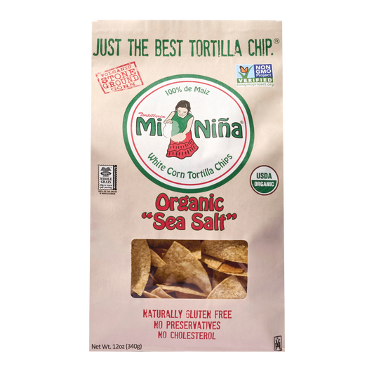 CASE - Organic “Sea Salt” White Corn Tortilla Chip-Mi Niña Tortilla