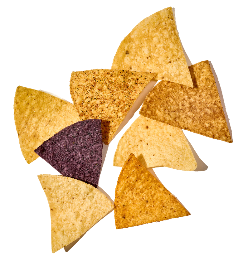 Selection of tortilla chips