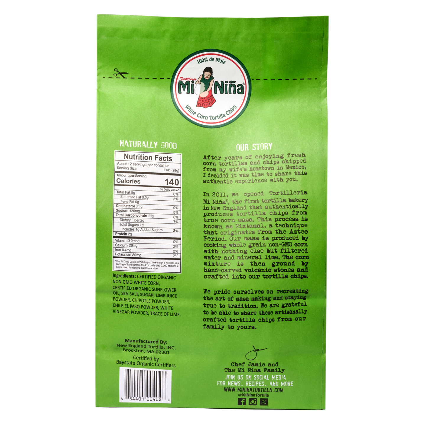 CASE - “Spicy Chipotle Lime” Tortilla Chip-Mi Niña Tortilla
