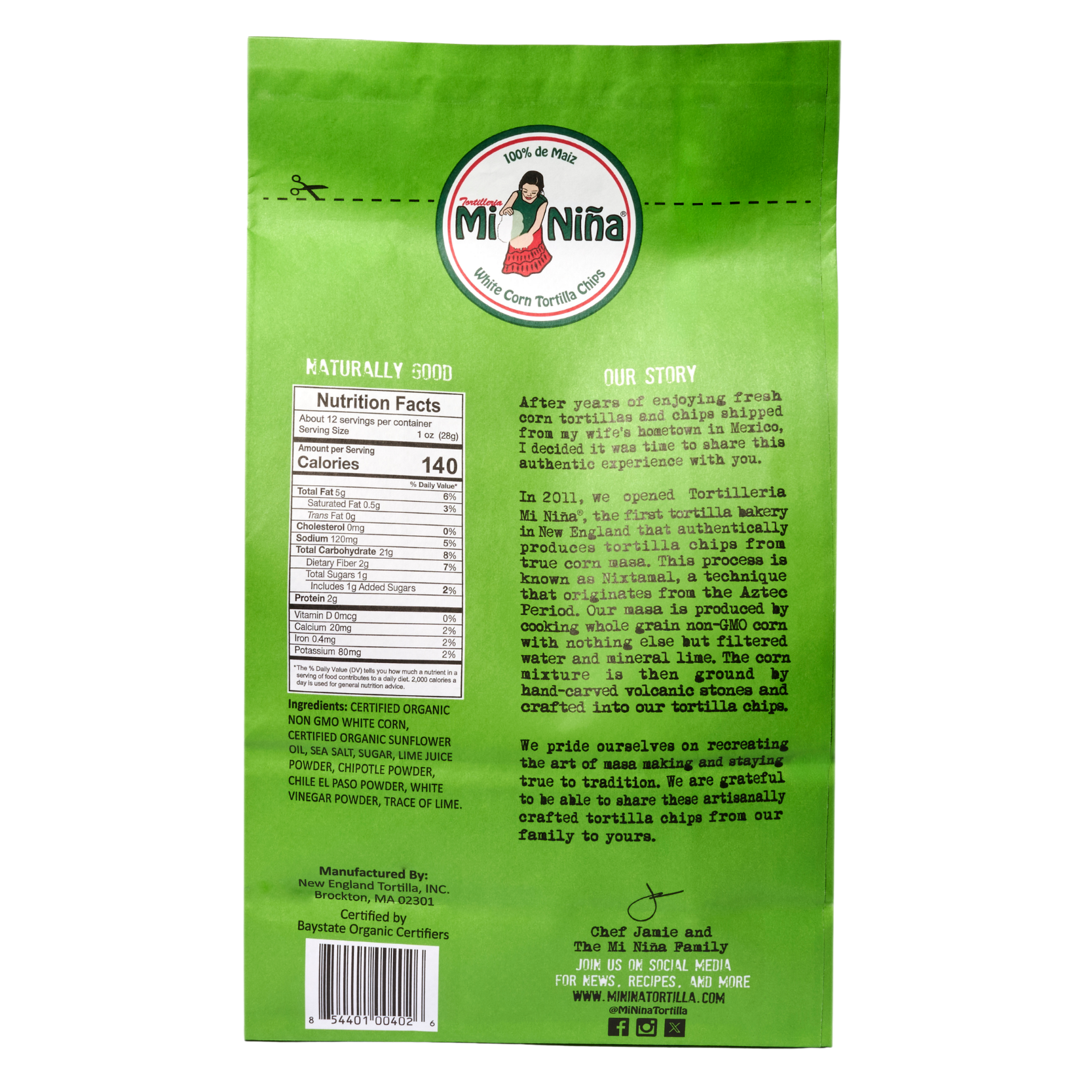CASE - “Spicy Chipotle Lime” Tortilla Chip-Mi Niña Tortilla