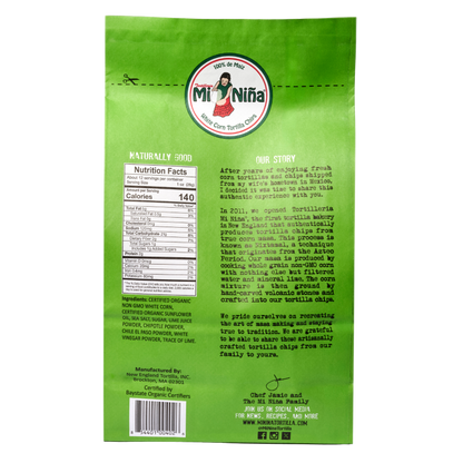 CASE - “Spicy Chipotle Lime” Tortilla Chip-Mi Niña Tortilla